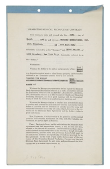 Orson Welles Signed Contract for "Around the World"